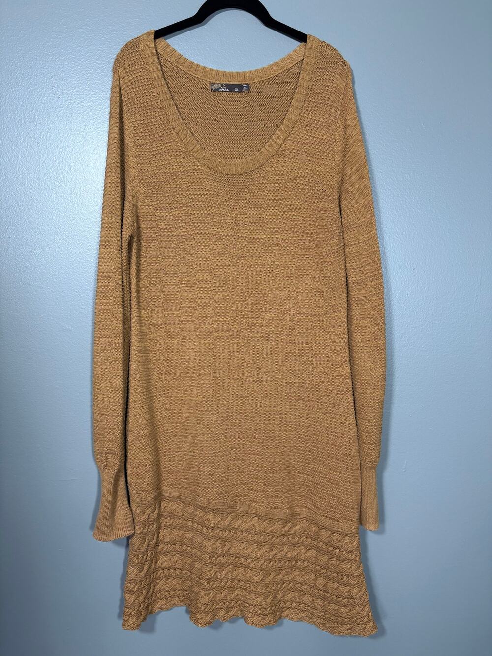 prAna Women's Camel Felicia Knit Tunic Sweater Dress - Size XL - Gorpcore Hippie
